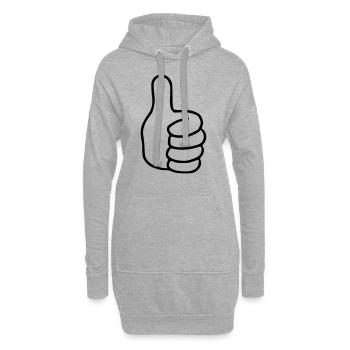 Emoji thumbs high sketch black - Hoodie Dress - heather grey - Front
