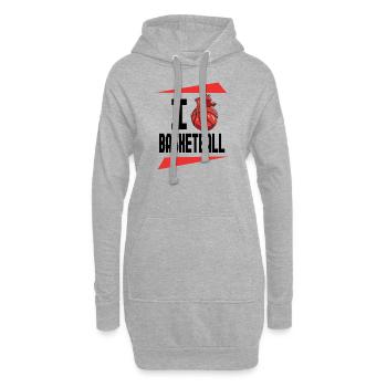 Ich Liebe Basketball Basketballer Geschenkidee - Hoodie-Kleid - Grau meliert - Vorne