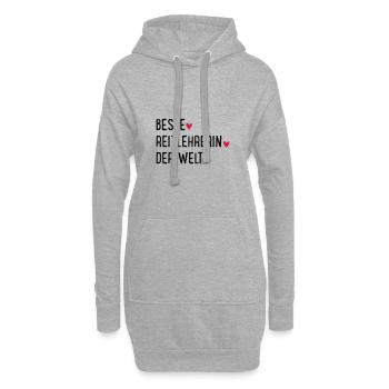 Beste Reitlehrerin der Welt - Hoodie-Kleid - Grau meliert - Vorne
