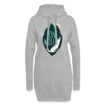 Lone Wolf | Vollmond Mond Geisttier Rudel Geschenk - Hoodie-Kleid - Grau meliert - Vorne