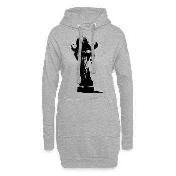 Descente Longboarder en action - Sweat-shirt à capuche long Femme - gris chiné - Devant