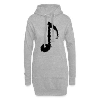 Musik Note Schwarz Musiknote - Hoodie-Kleid - Grau meliert - Vorne