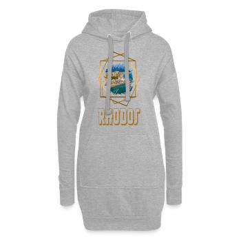 Rhodes Grèce Ville Skyline Accueil Amour - Sweat-shirt à capuche long Femme - gris chiné - Devant