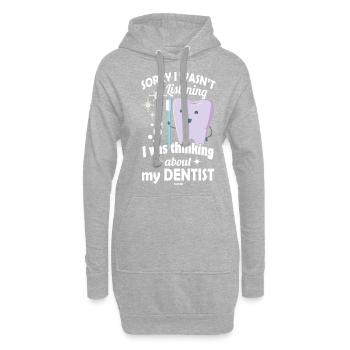 Dentiste Dentiste Brosse à dents Enfants Bébé Cadeau - Sweat-shirt à capuche long Femme - gris chiné - Devant