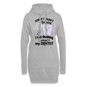 Dentiste Dentiste Brosse à dents Enfants Bébé Cadeau - Sweat-shirt à capuche long Femme - gris chiné - Devant