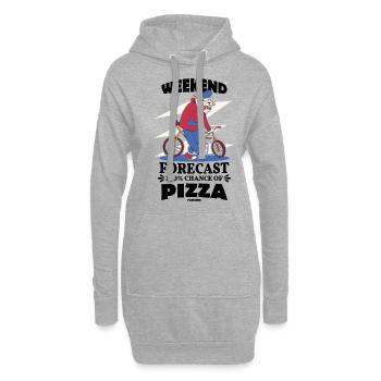 Prévisions du week-end 100% de chances de pizza - Sweat-shirt à capuche long Femme - gris chiné - Devant