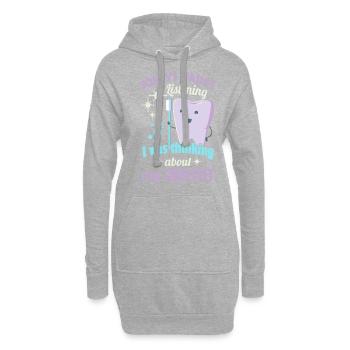 Dentiste Dentiste Brosse à dents Enfants Bébé Cadeau - Sweat-shirt à capuche long Femme - gris chiné - Devant