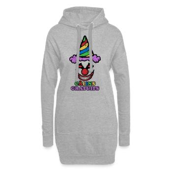 Câlins Gratuits Clown Anniversaire Terrifiant - Sweat-shirt à capuche long Femme - gris chiné - Devant