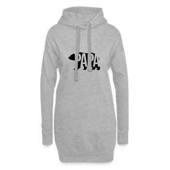 Papa Bear père cadeau de fête des pères - Sweat-shirt à capuche long Femme - gris chiné - Devant