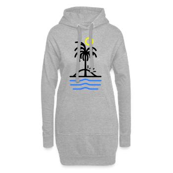 Palmen Insel - Hoodie-Kleid - Grau meliert - Vorne