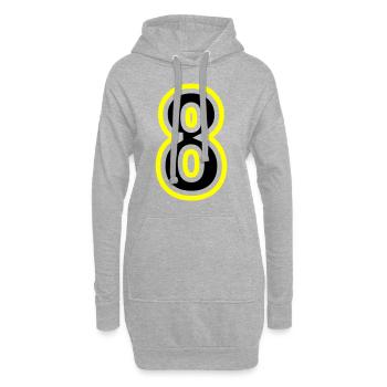 8 Nombre Collège - Sweat-shirt à capuche long Femme - gris chiné - Devant