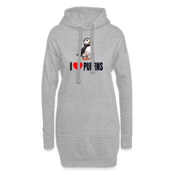 Papageientaucher Küstenvögel Papageientaucher - Hoodie-Kleid - Grau meliert - Vorne