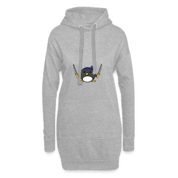 Klinguin Pinguin Killer Geschenk Geburtstag - Hoodie-Kleid - Grau meliert - Vorne