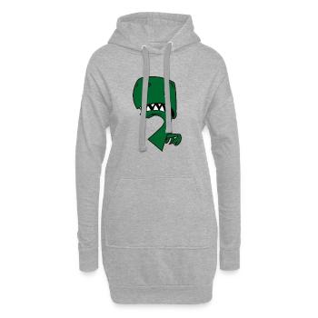 T rex 1 - Sweat-shirt à capuche long Femme - gris chiné - Devant