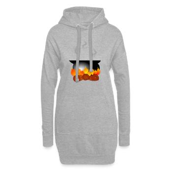 Kessel auf Feuer - Hoodie-Kleid - Grau meliert - Vorne