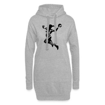 Handball female - Sweat-shirt à capuche long Femme - gris chiné - Devant