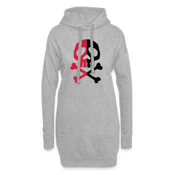 Crâne Anarchie Pirate Party Formes Dessin - Sweat-shirt à capuche long Femme - gris chiné - Devant