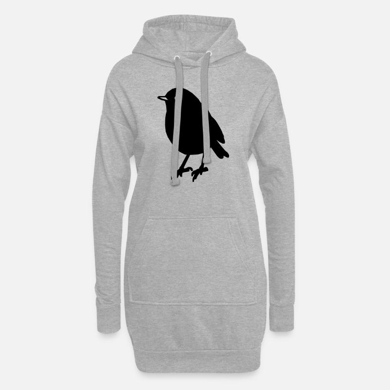 Vogel Bird Geschenk Geschenkidee - Hoodie-Kleid - Grau meliert