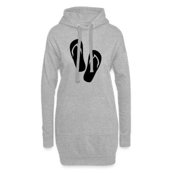 tong - Sweat-shirt à capuche long Femme - gris chiné - Devant