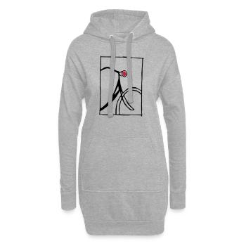 Hollandrad bei Nacht - Hoodie-Kleid - Grau meliert - Vorne