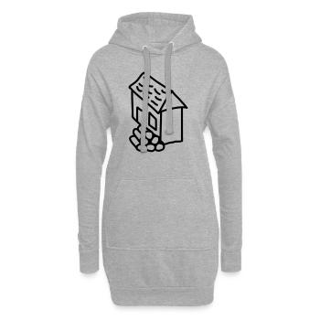 Wood Before The Cottage - Hoodie-Kleid - Grau meliert - Vorne