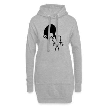 alien - Hoodie-Kleid - Grau meliert - Vorne
