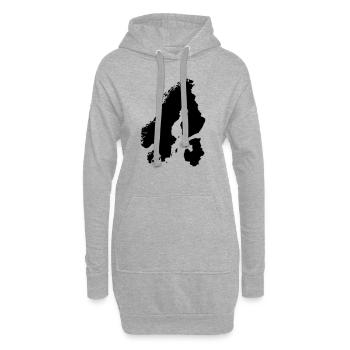Scandinavie - Sweat-shirt à capuche long Femme - gris chiné - Devant