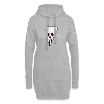Schmelzende Totenkopf Pizza Scheibe - Hoodie-Kleid - Grau meliert - Vorne