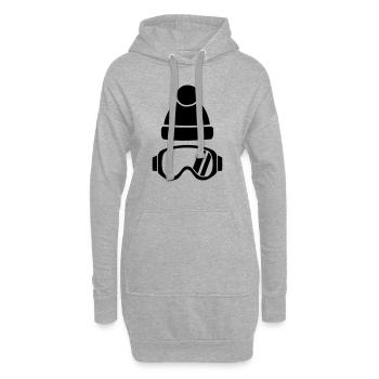 Lunettes de ski - Sweat-shirt à capuche long Femme - gris chiné - Devant
