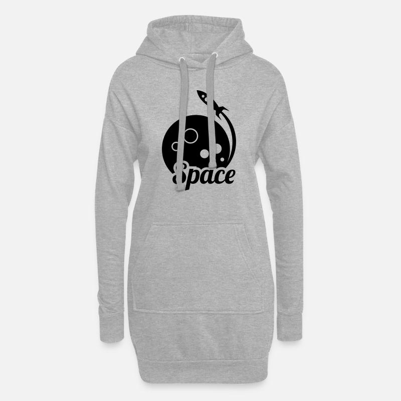 space - Hoodie-Kleid - Grau meliert
