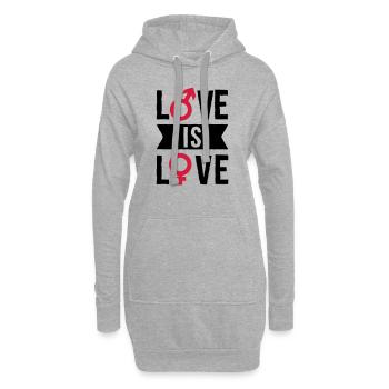 Love is love - Hoodie-Kleid - Grau meliert - Vorne