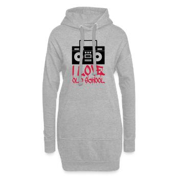 i_love_old_school_02 - Hoodie-Kleid - Grau meliert - Vorne