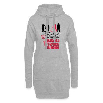 MOTIF DESIGN HUMOUR POUR HOMME VISUEL MIXTE - Sweat-shirt à capuche long Femme - gris chiné - Devant
