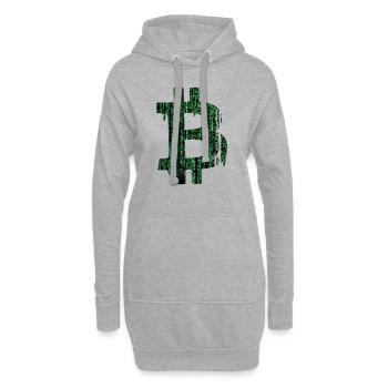 Bitcoin Matrix - Hoodie-Kleid - Grau meliert - Vorne