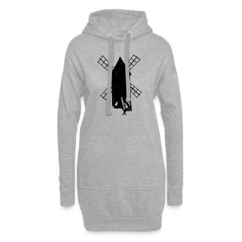 Alte Windmühle Oland Schweden Sverige - Hoodie-Kleid - Grau meliert - Vorne
