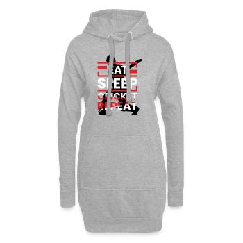 Eat Sleep Cricket Repeat - Hoodie Dress - heather grey - Front