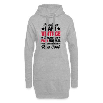 Je suis un papy vintage / cadeau humour papy - Sweat-shirt à capuche long Femme - gris chiné - Devant