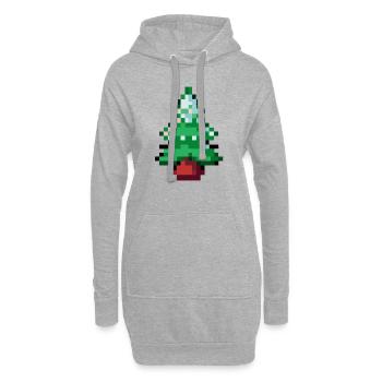 Christmas tree pixelated gift idea Christmas - Hoodie Dress - heather grey - Front
