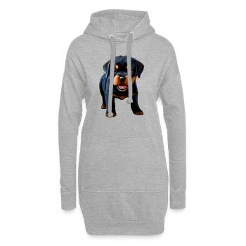 Rottweiler Chiens Chien Chiot Chien Rottweiler Chiot - Sweat-shirt à capuche long Femme - gris chiné - Devant