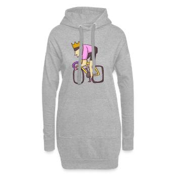 Rennrad King Radfahrer - Hoodie-Kleid - Grau meliert - Vorne