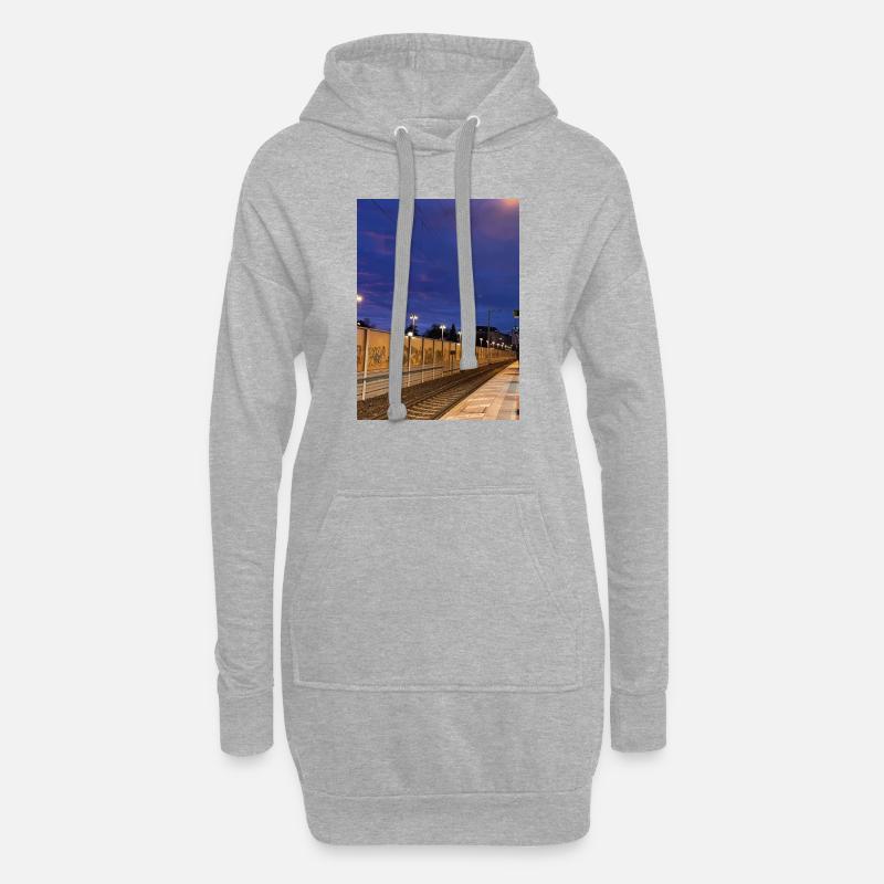Bahnhof - Hoodie-Kleid - Grau meliert
