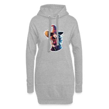 Sorcière / Magie / Rituel de sorcière / Conte de fées / Sort - Sweat-shirt à capuche long Femme - gris chiné - Devant