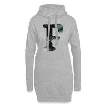 Buchstabe f grün marmoriert - Hoodie-Kleid - Grau meliert - Vorne