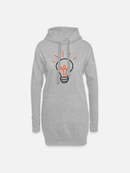Gluehbirne - 2 Farben - Hoodie-Kleid - Grau meliert