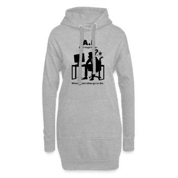 A.I - Künstliches Interesse: Vortäuschen von Begeisterung für mich - Hoodie-Kleid - Grau meliert - Vorne