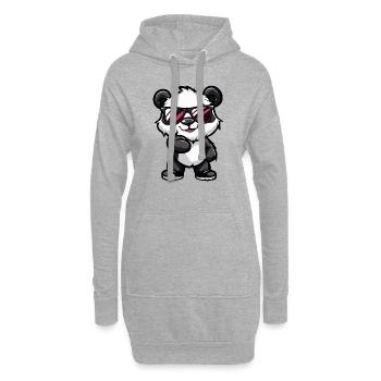 Panda Bande Dessinée Cool - Sweat-shirt à capuche long Femme - gris chiné - Devant