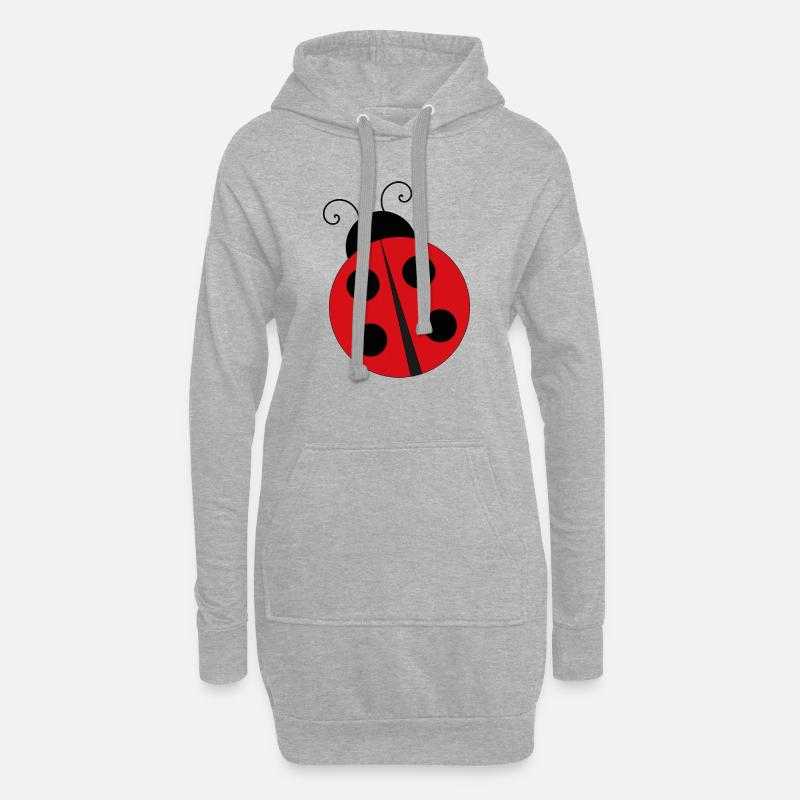 Marienkäfer Ladybug - Hoodie-Kleid - Grau meliert