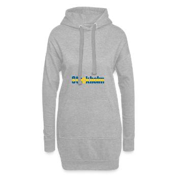 Stockholm SCHWEDEN Flagge - Hoodie-Kleid - Grau meliert - Vorne