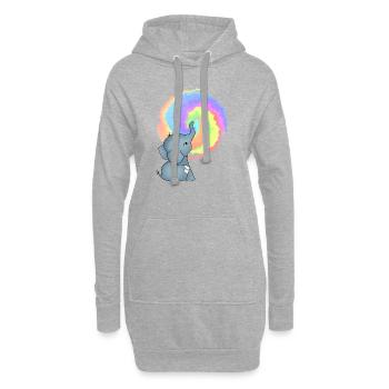 Elefanten Baby - Kreative und bunt - Hoodie-Kleid - Grau meliert - Vorne