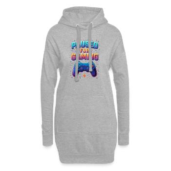 Gaming Vector Pixel Art – Pausiert für Gaming - Hoodie-Kleid - Grau meliert - Vorne